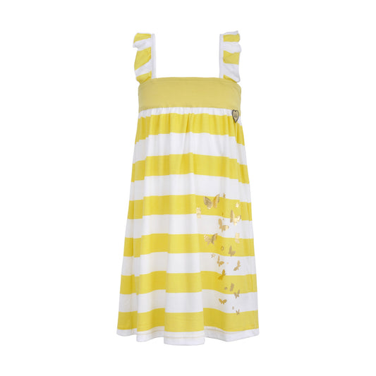 Lofff fancy dress block stripe yellow